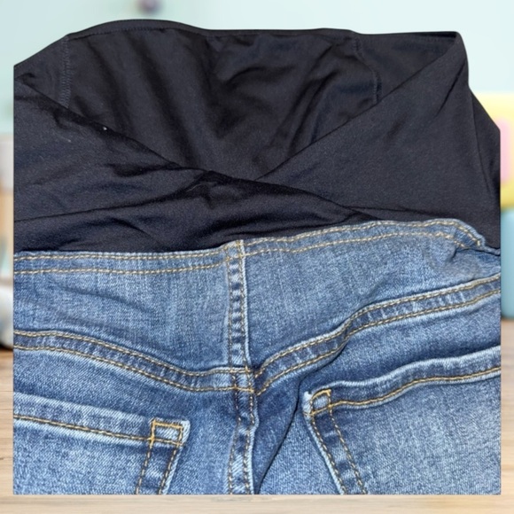 Isabel Womens Maternity Blue Distressed Jeggings  Tapered Leg Size 4 - Picture 4 of 8